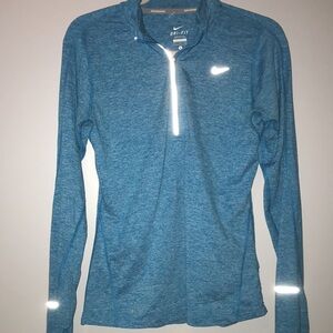 Nike Women's Dri-FIT Element Reflect 1/2-Zip Running Top in light blue